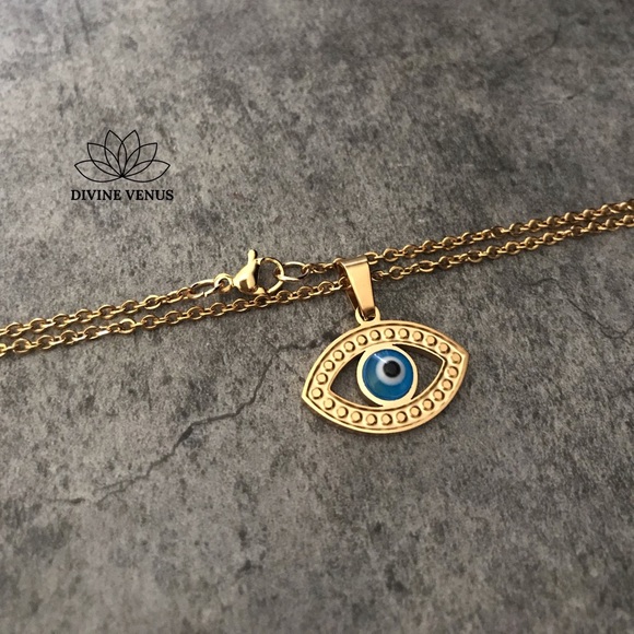Evil Eye 🧿 Pendant Stainless Steel Necklace - Picture 6 of 6